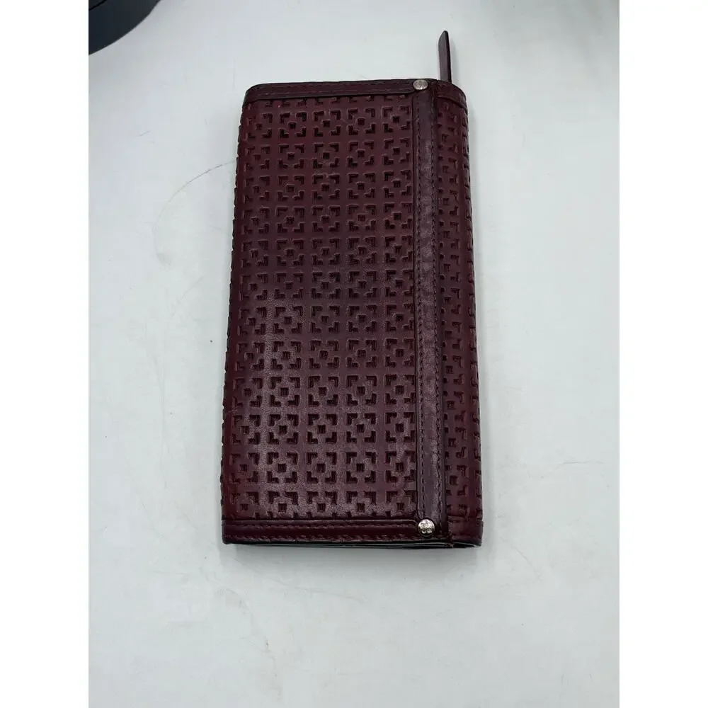 Kate Spade Merlot Leather Perforated Red Lined‎ Wallet